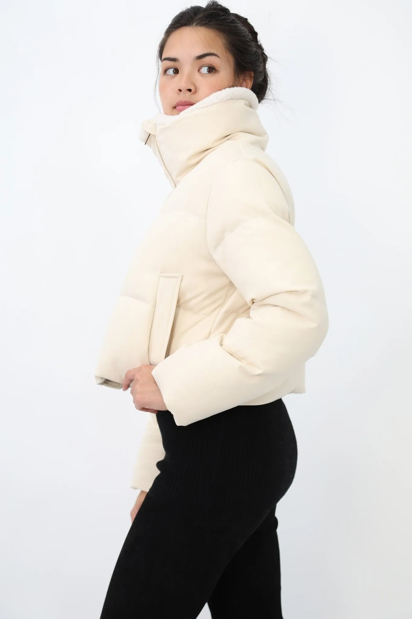 MERIBEL CROPPED COAT IN GOOSE DOWN