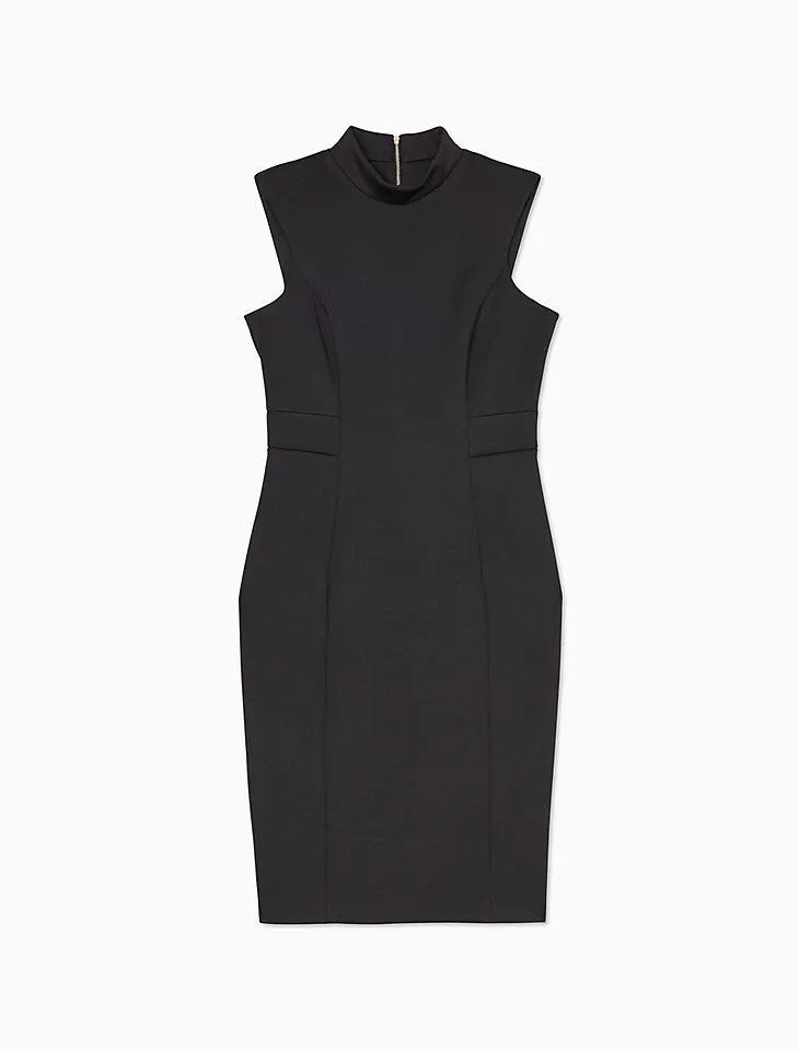 Mock Neck Sleeveless Sheath Dress