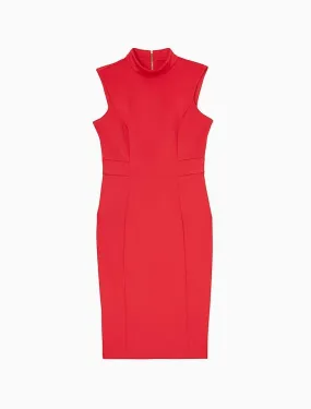 Mock Neck Sleeveless Sheath Dress