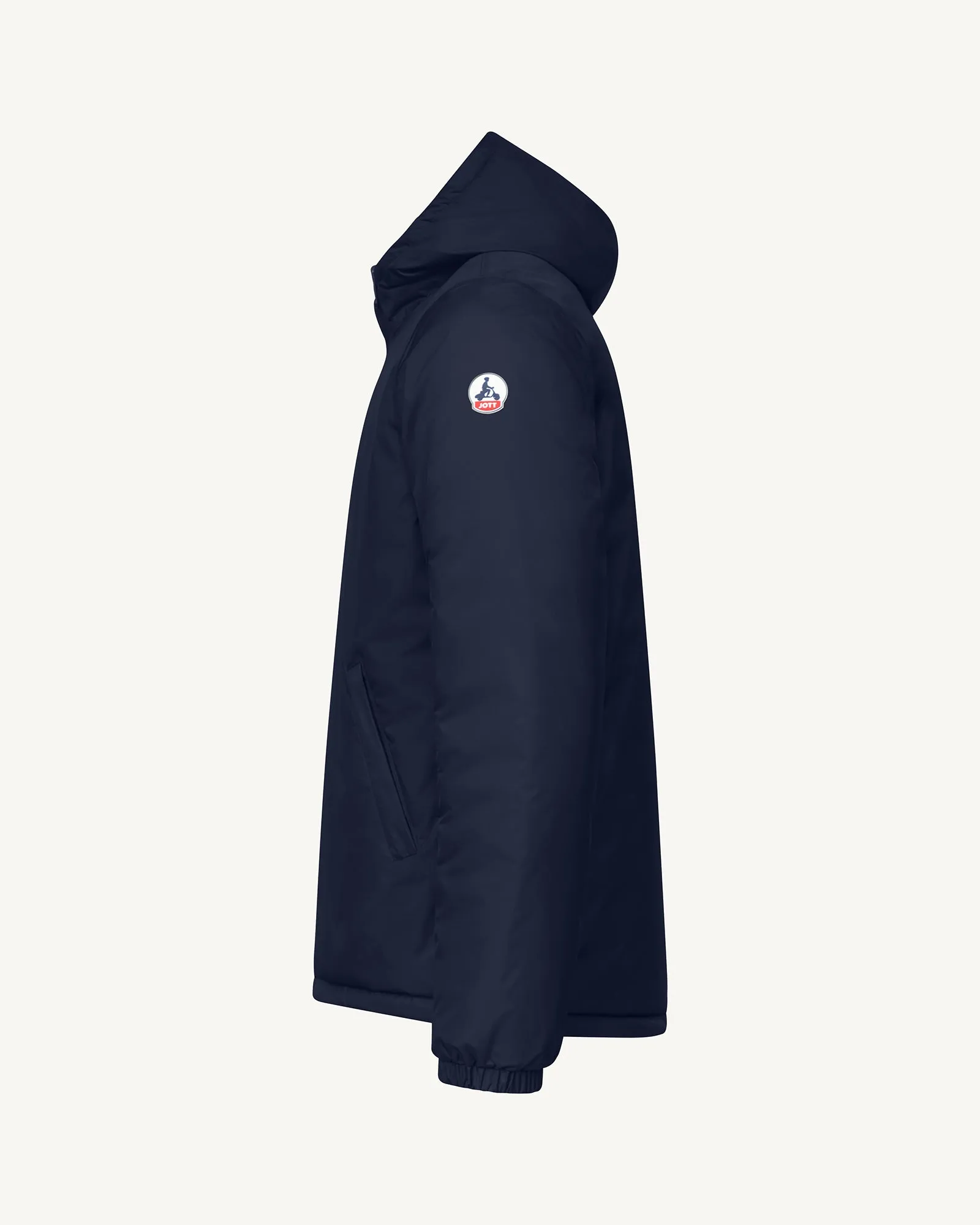 Navy Bergen 2.0 reversible hooded down jacket