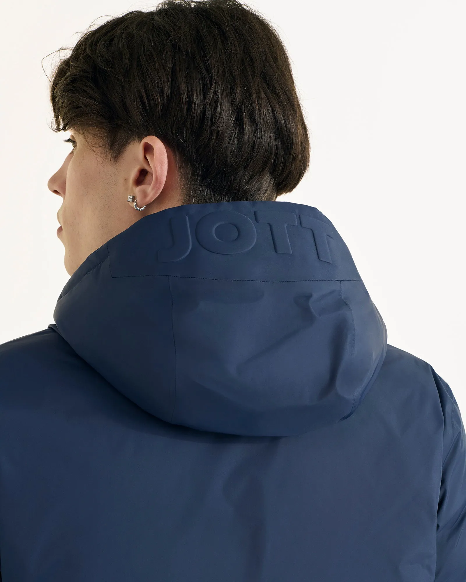 Navy Bergen 2.0 reversible hooded down jacket