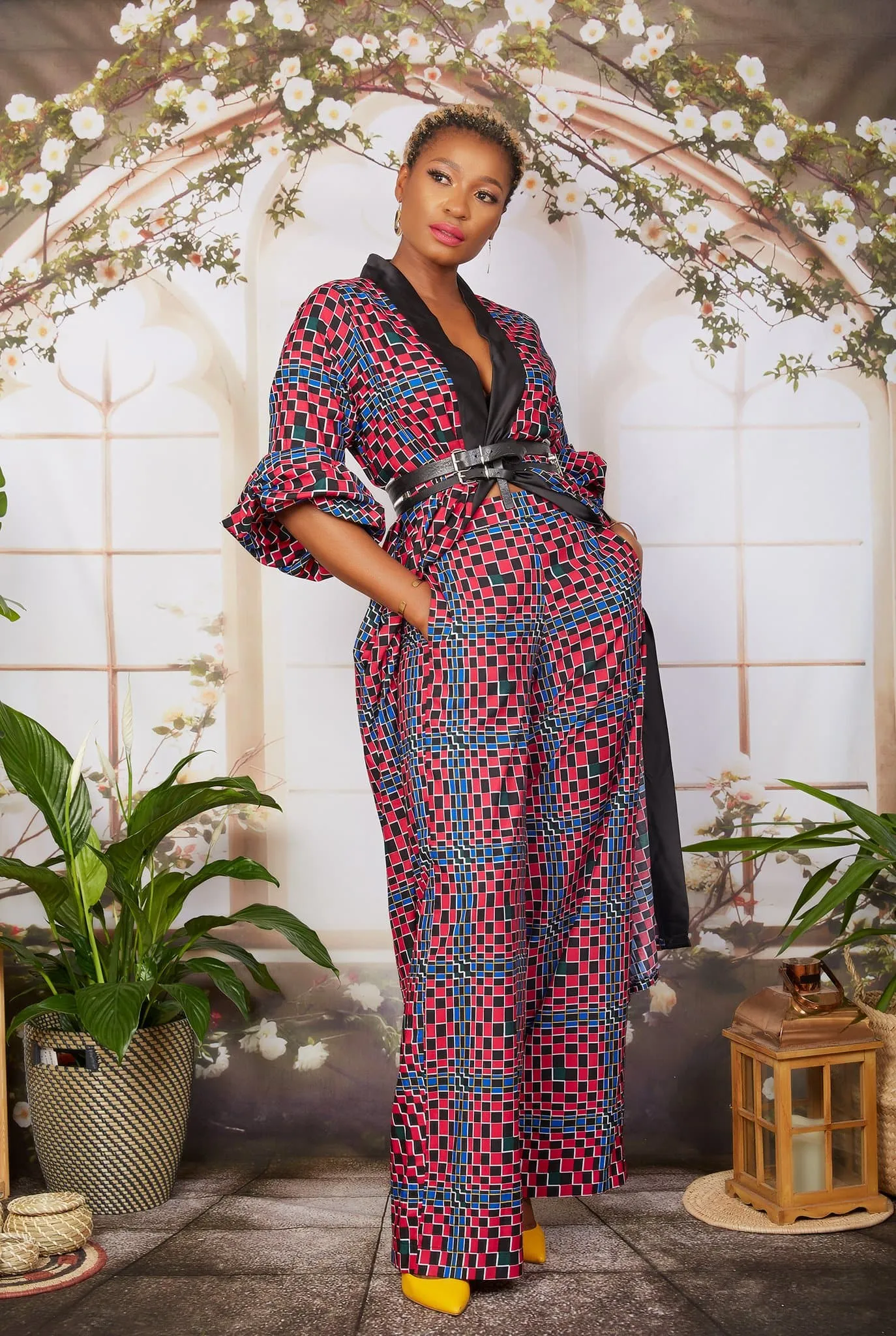 New in African Print Silk Kimono Set - Dione