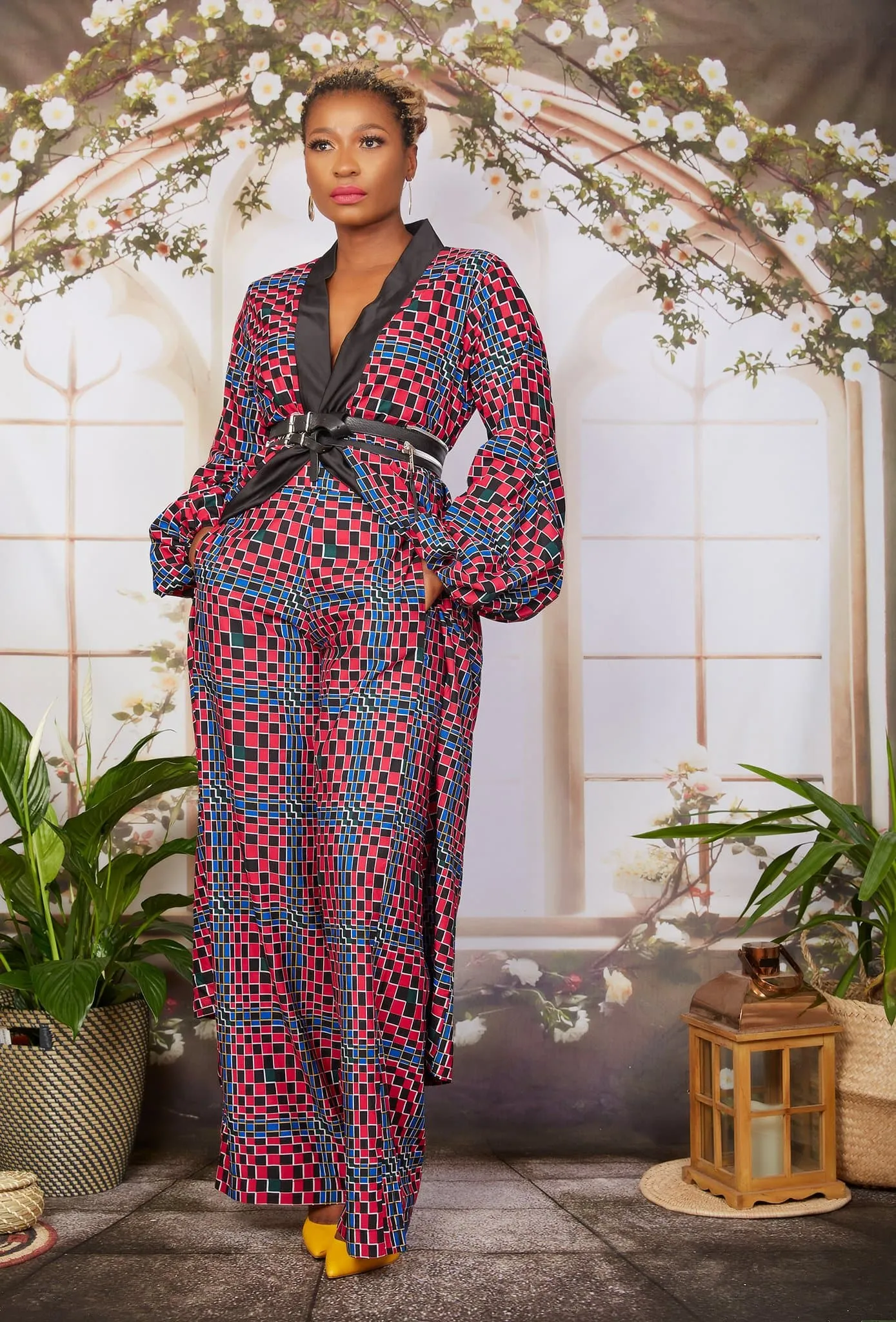 New in African Print Silk Kimono Set - Dione