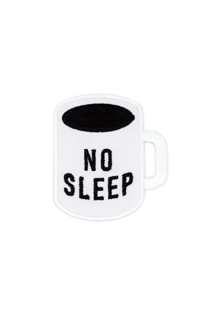 No Sleep Embroidered Iron-On Patch (2.5" wide)