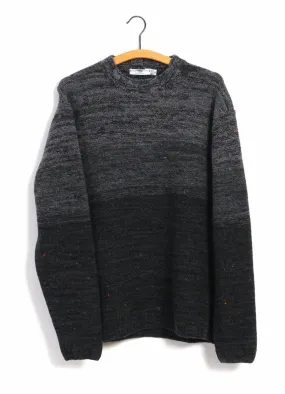 OMBRÉ MOCK-NECK | Wool & Cashmere-blend Sweater | Black/Grey