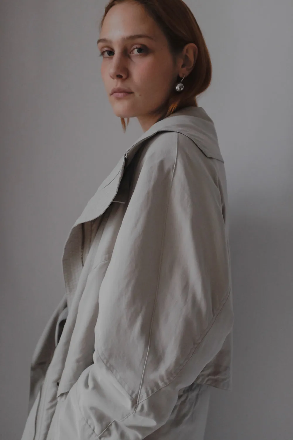 PALE GREY VINTAGE TRENCH COAT