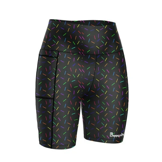 "Sprinkle-of-joy'' black fitted shorts