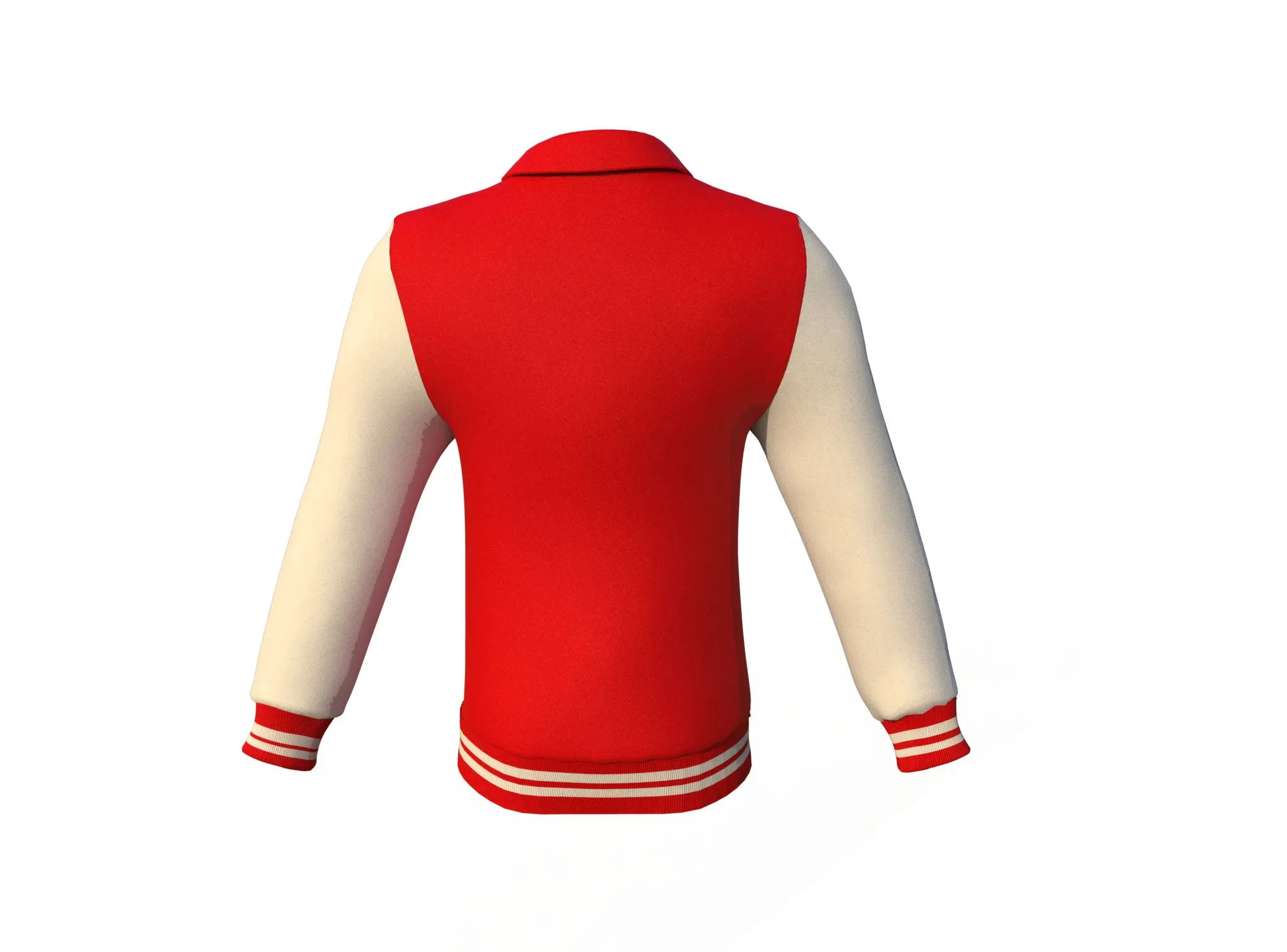 Red Varsity Letterman Jacket with Cream Sleeves