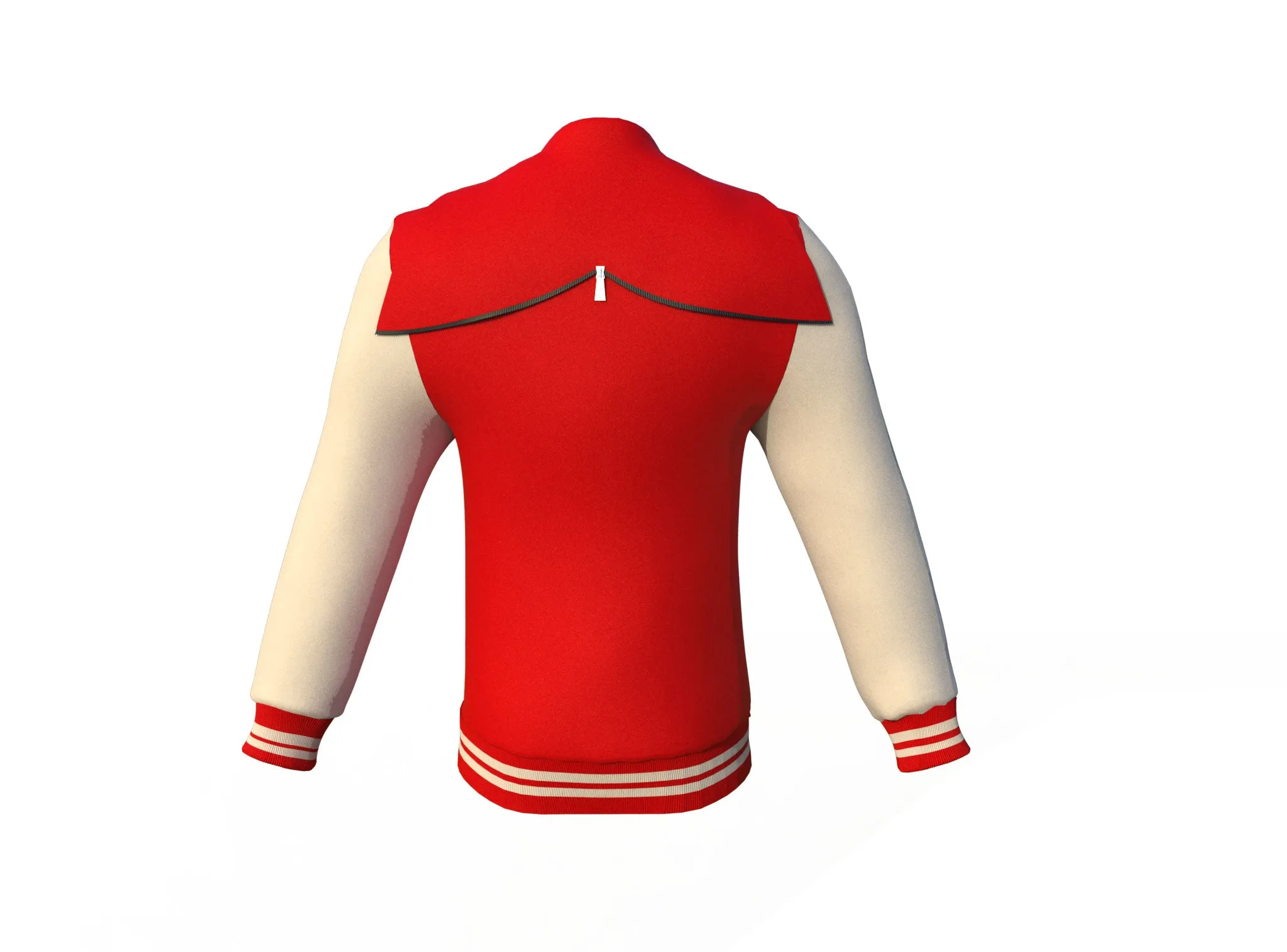 Red Varsity Letterman Jacket with Cream Sleeves