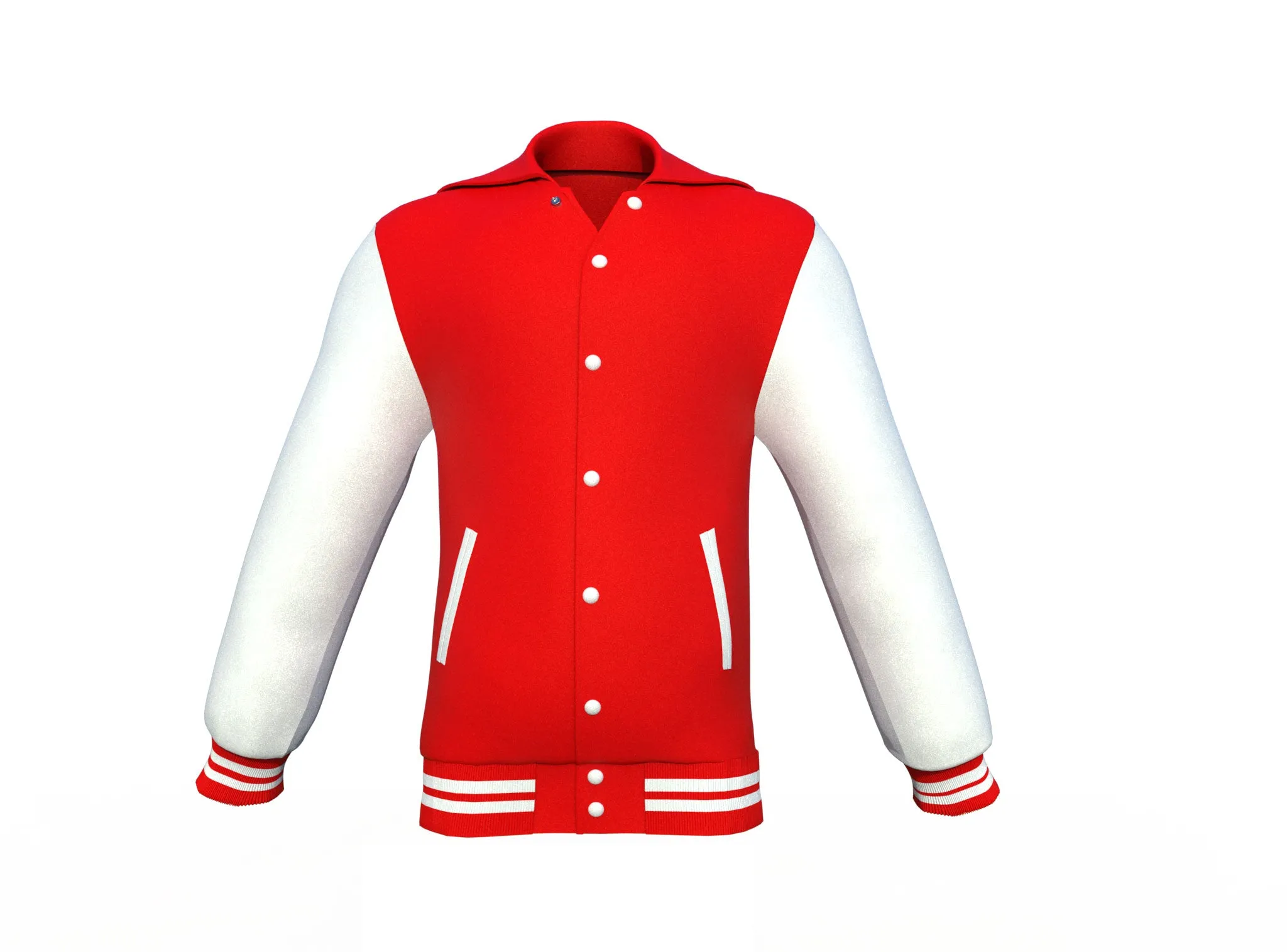 Red Varsity Letterman Jacket with White Sleeves