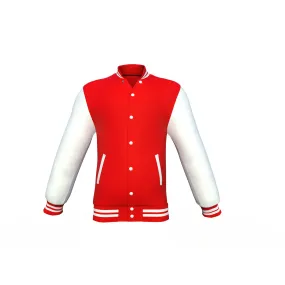 Red Varsity Letterman Jacket with White Sleeves