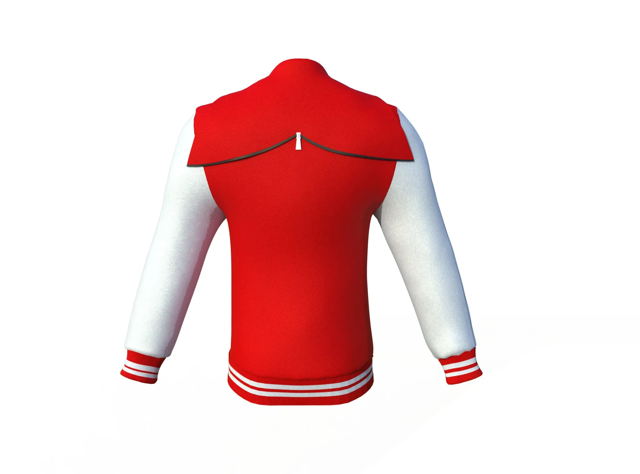 Red Varsity Letterman Jacket with White Sleeves