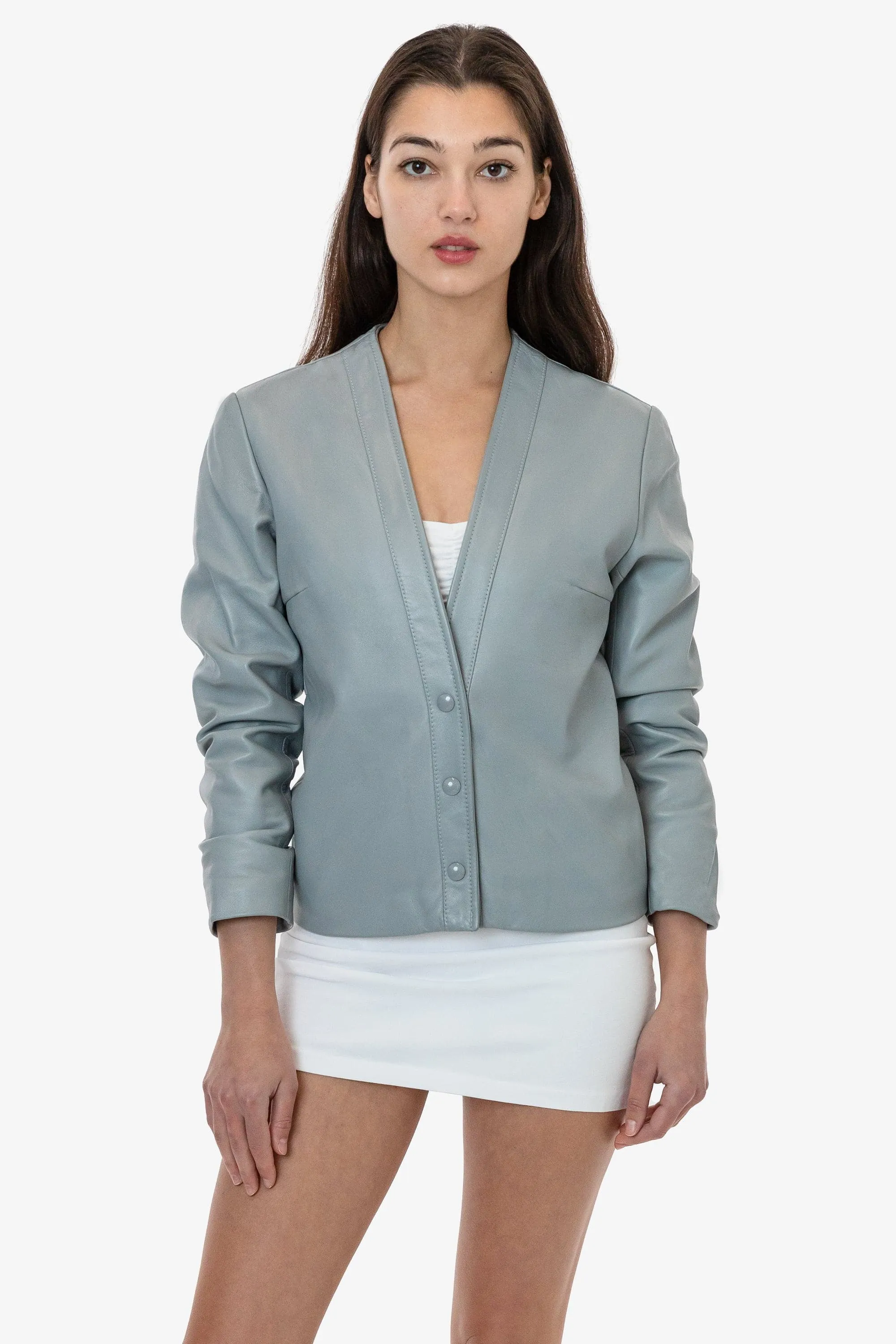 RLH3000 - Leather Collarless Blazer