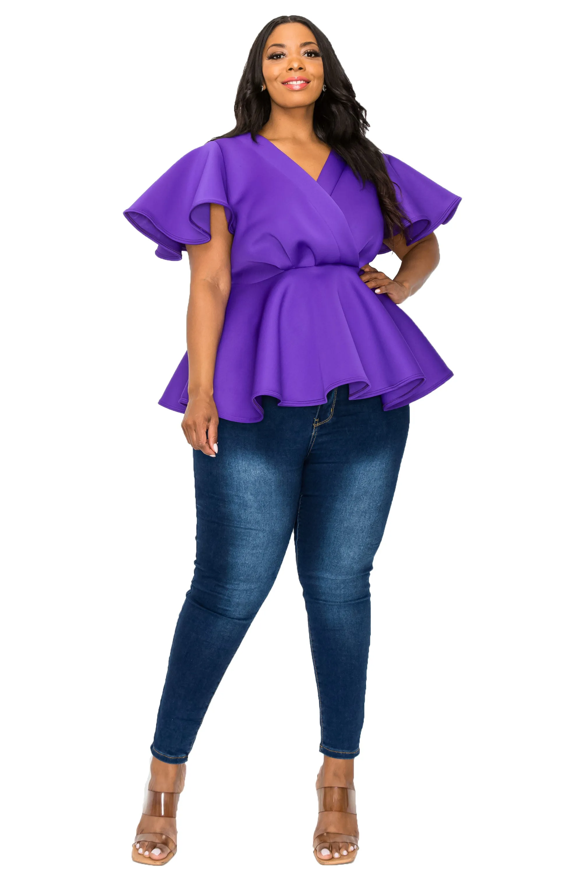 Siobhan Neoprene Peplum Top