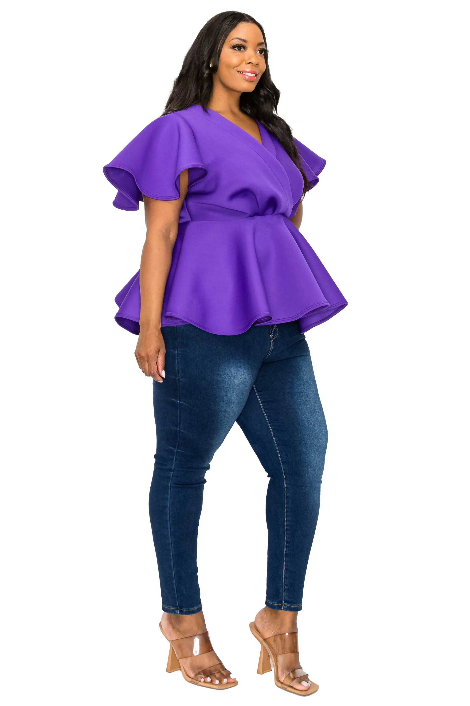 Siobhan Neoprene Peplum Top