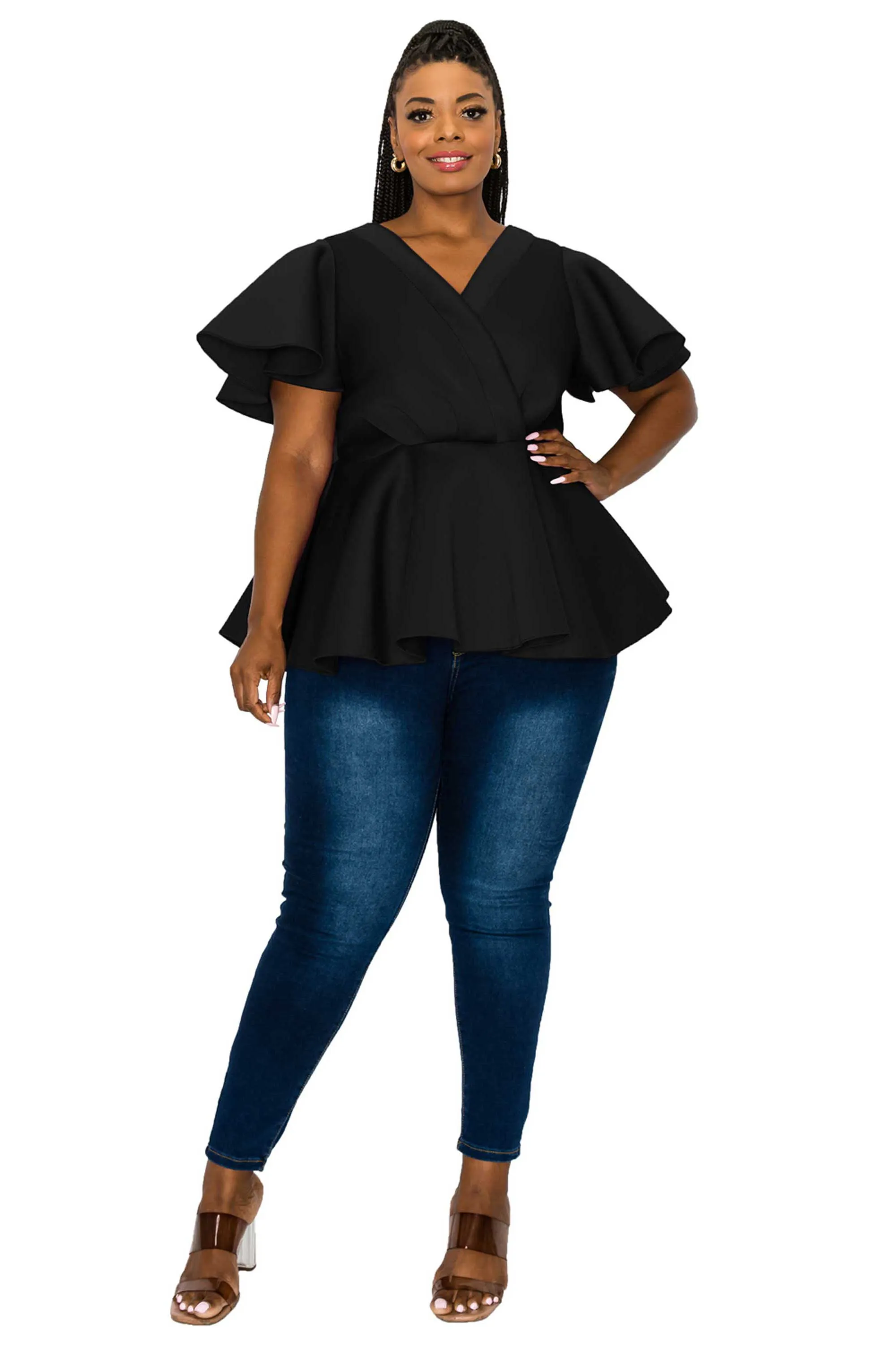 Siobhan Neoprene Peplum Top