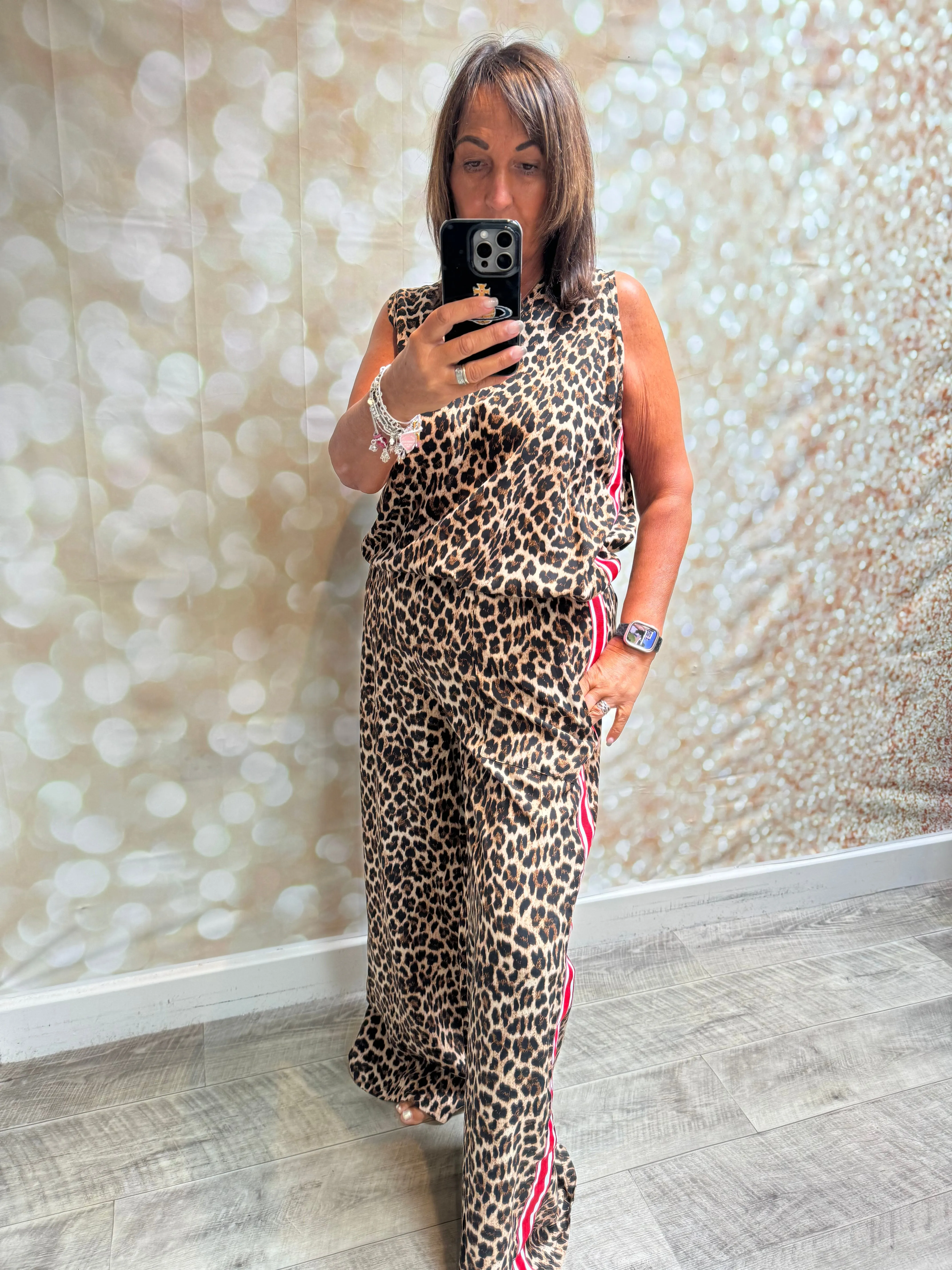 Studio 2 Piece Leopard Trouser /Vest Set