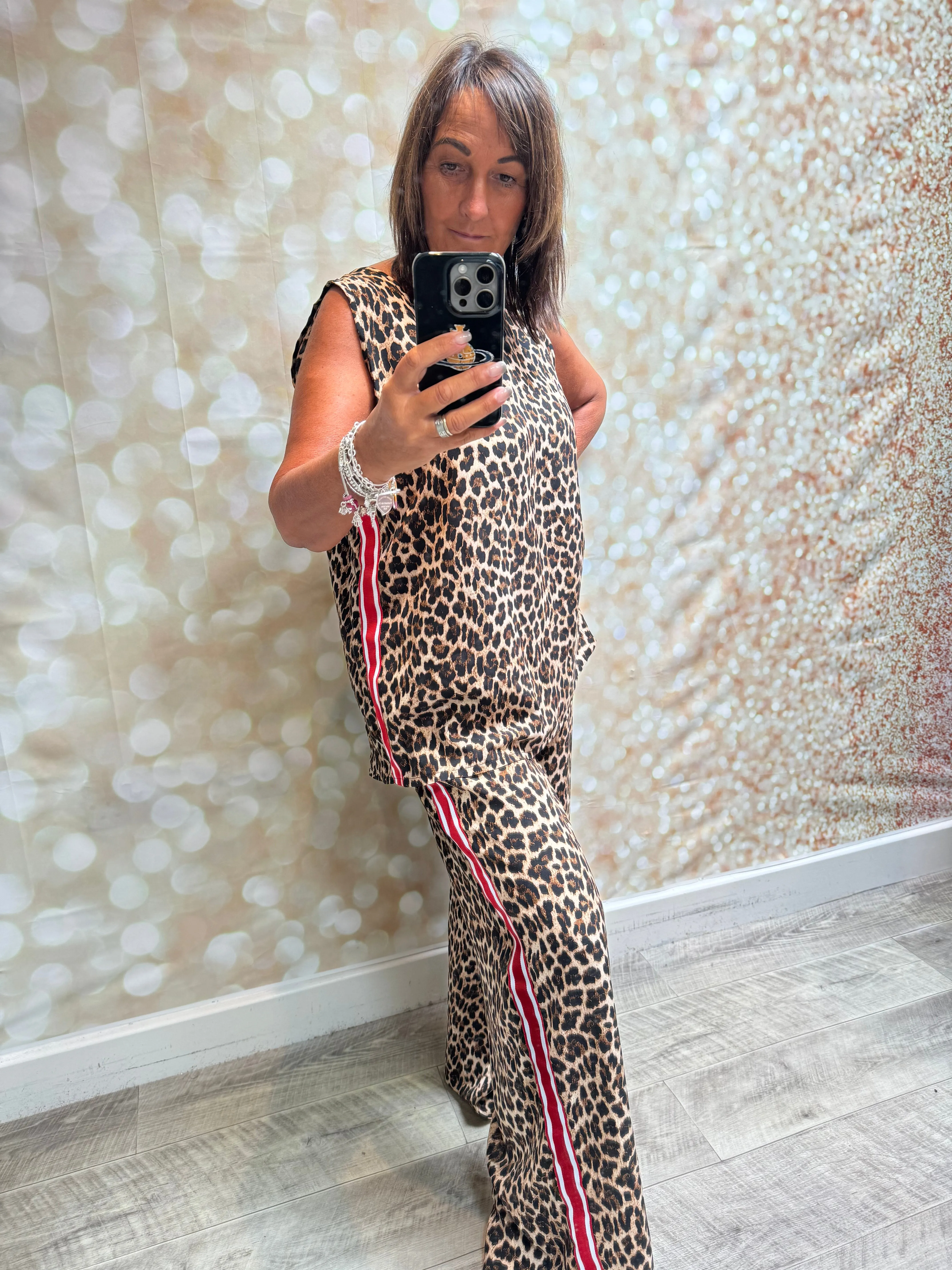 Studio 2 Piece Leopard Trouser /Vest Set