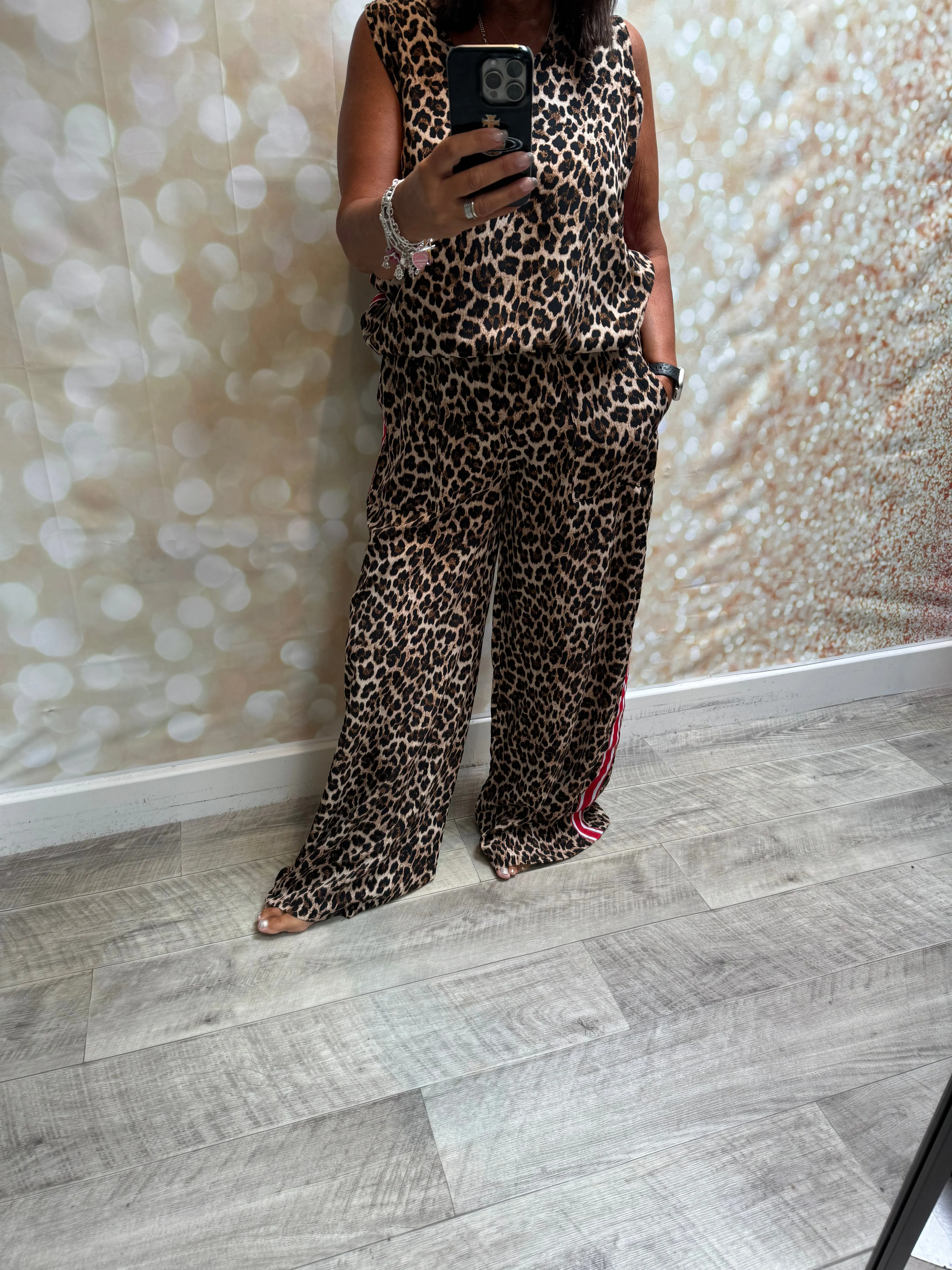 Studio 2 Piece Leopard Trouser /Vest Set