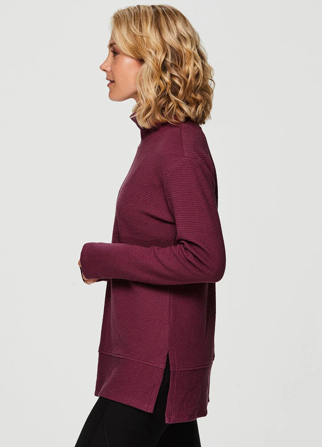 Studio Jacquard Mock Neck Pullover