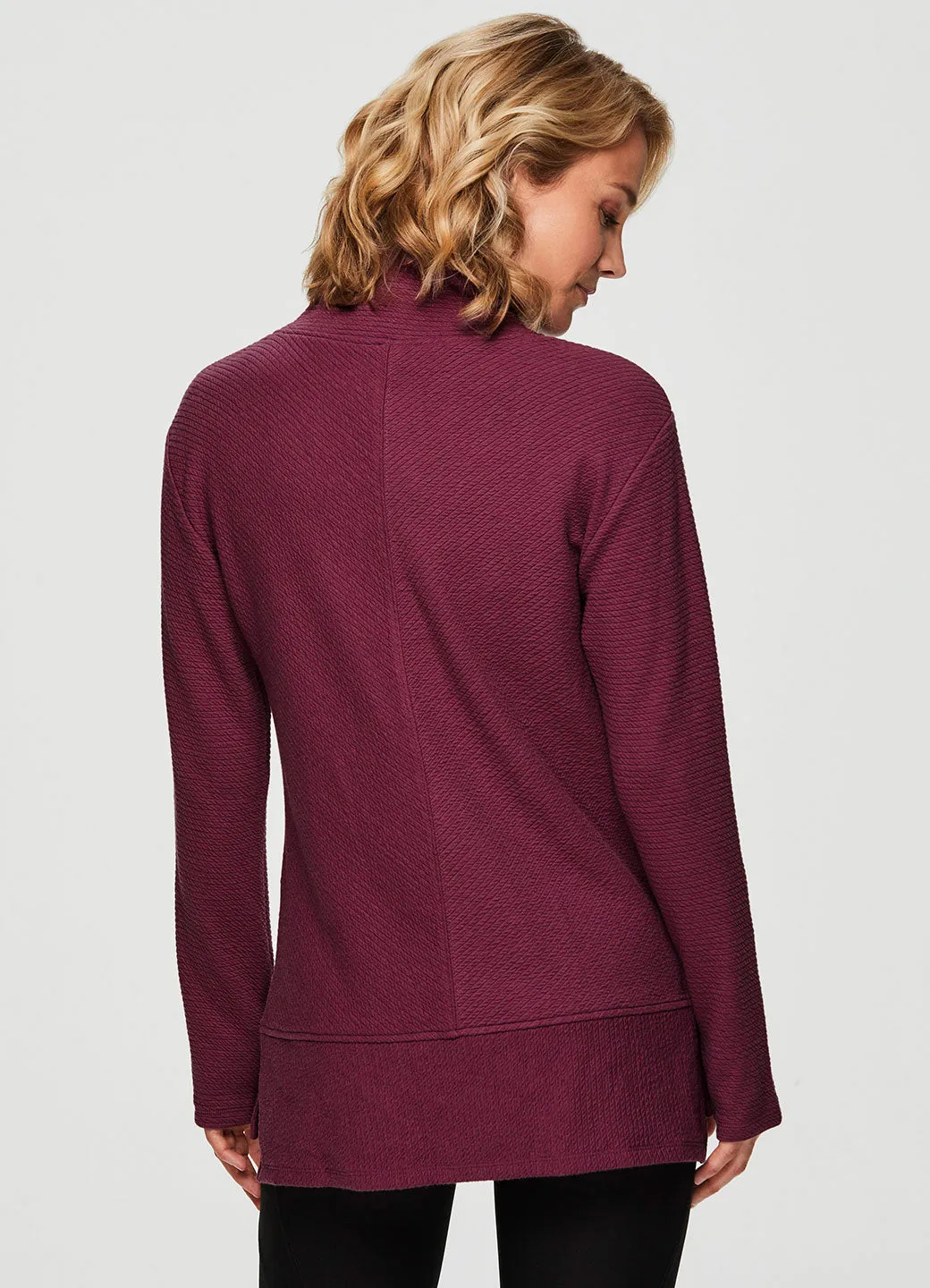 Studio Jacquard Mock Neck Pullover