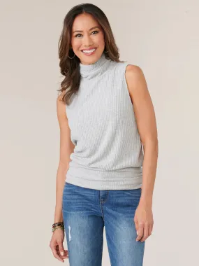 The Clara Turtleneck Ruched Side Tank