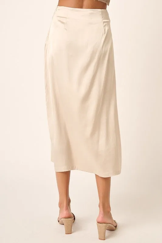 The Emeline Satin Midi Skirt