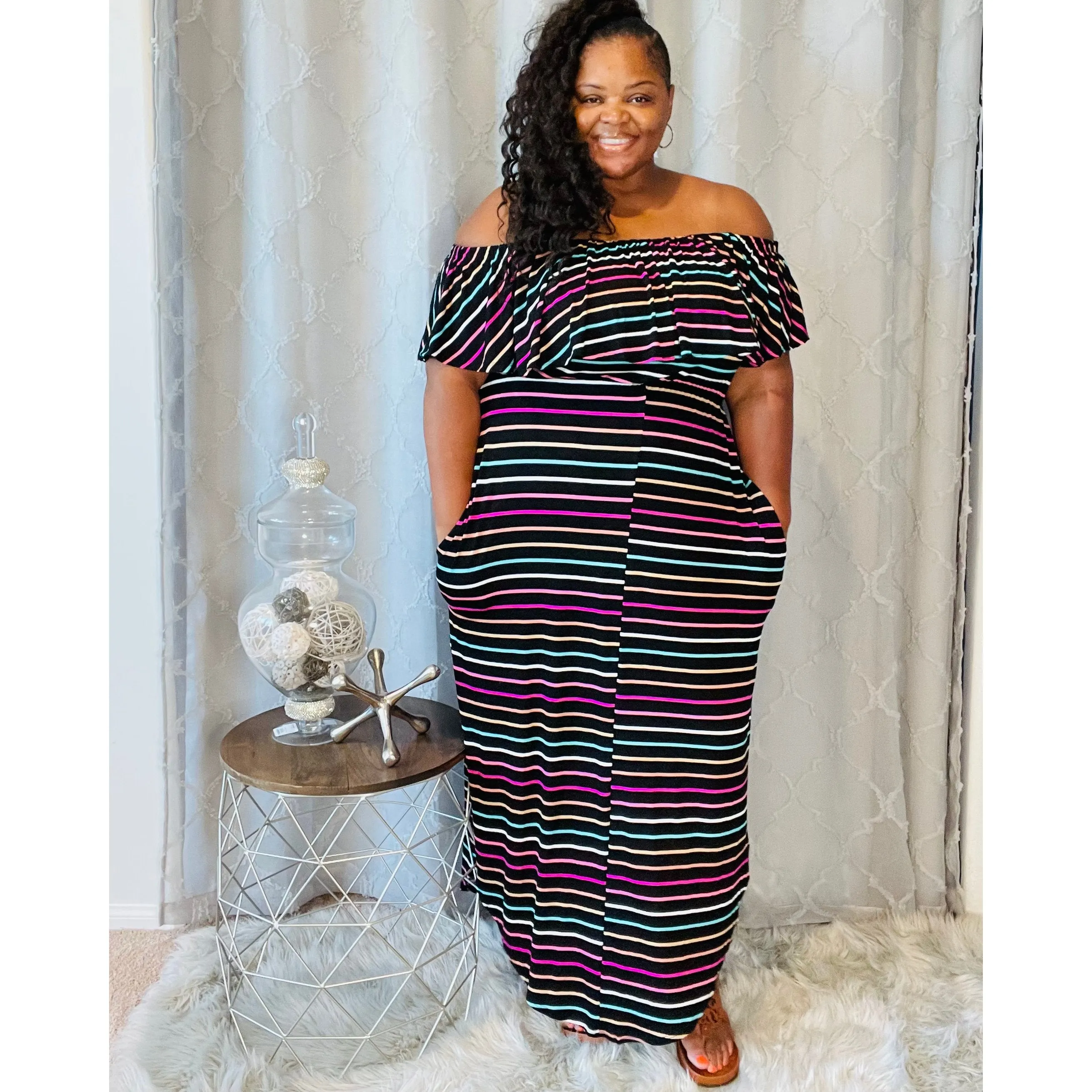 The Gracie Striped Maxi Dress