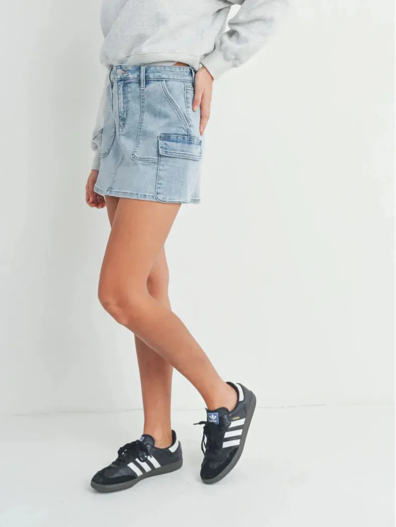 The Isla Cargo Denim Mini Skirt