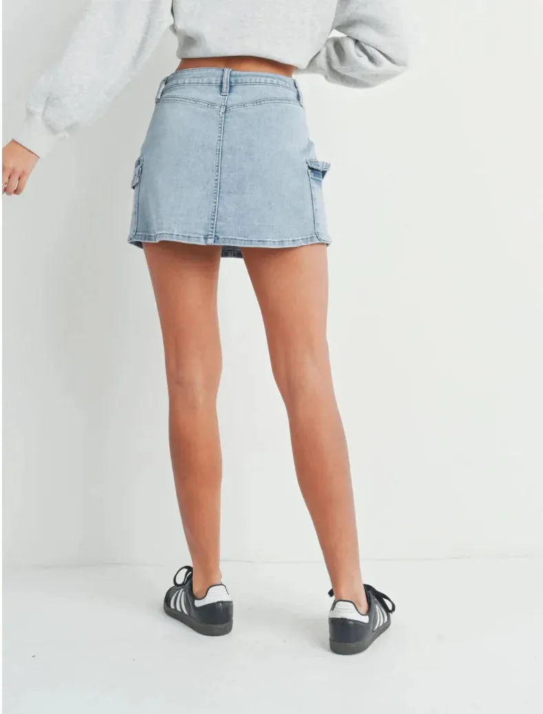 The Isla Cargo Denim Mini Skirt