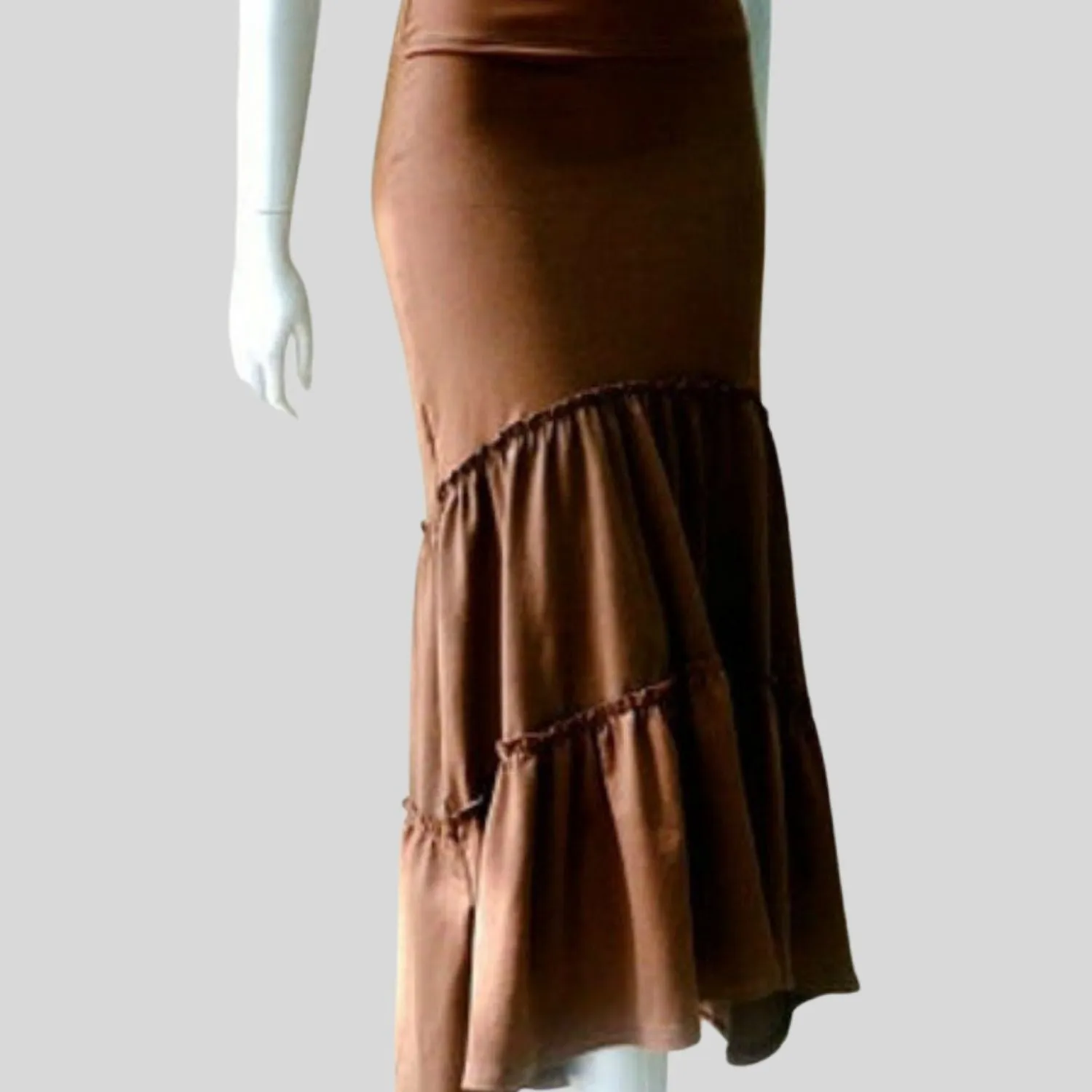 Tiered Maxi skirt with flutter hem