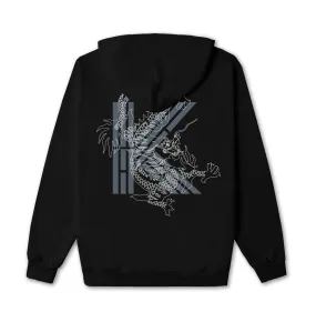 TRIGRAM K DRAGON HALF ZIP UP HOODIE (BLACK)