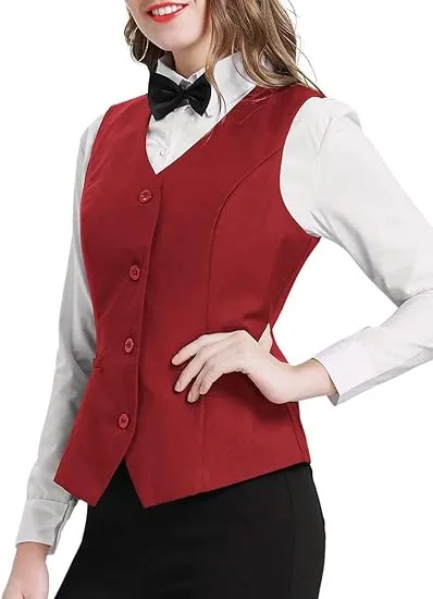 V-Neck Slim Fit Office Bottoned Dressy Suit Vest Waistcoats