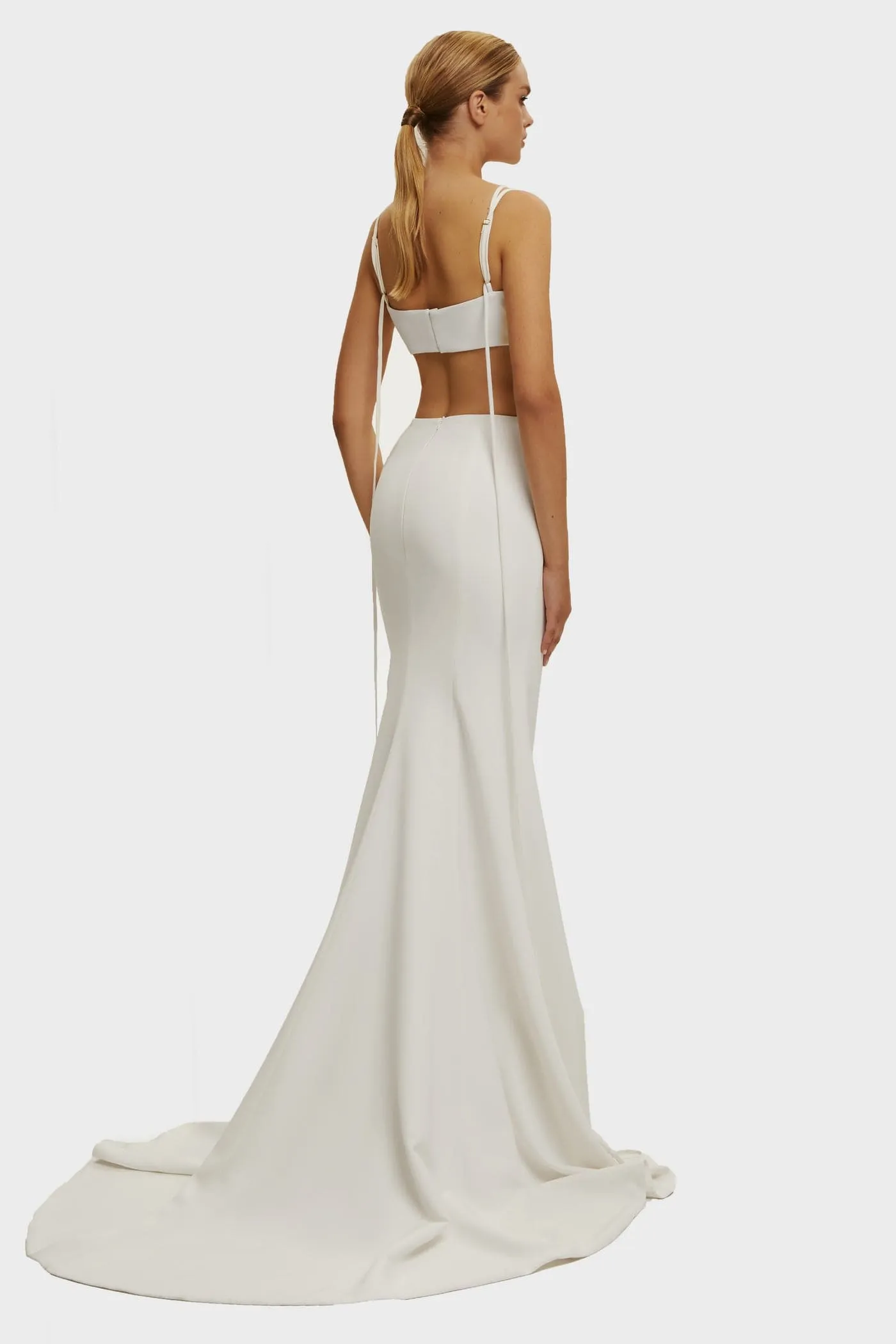 White Casual side cut out maxi dress