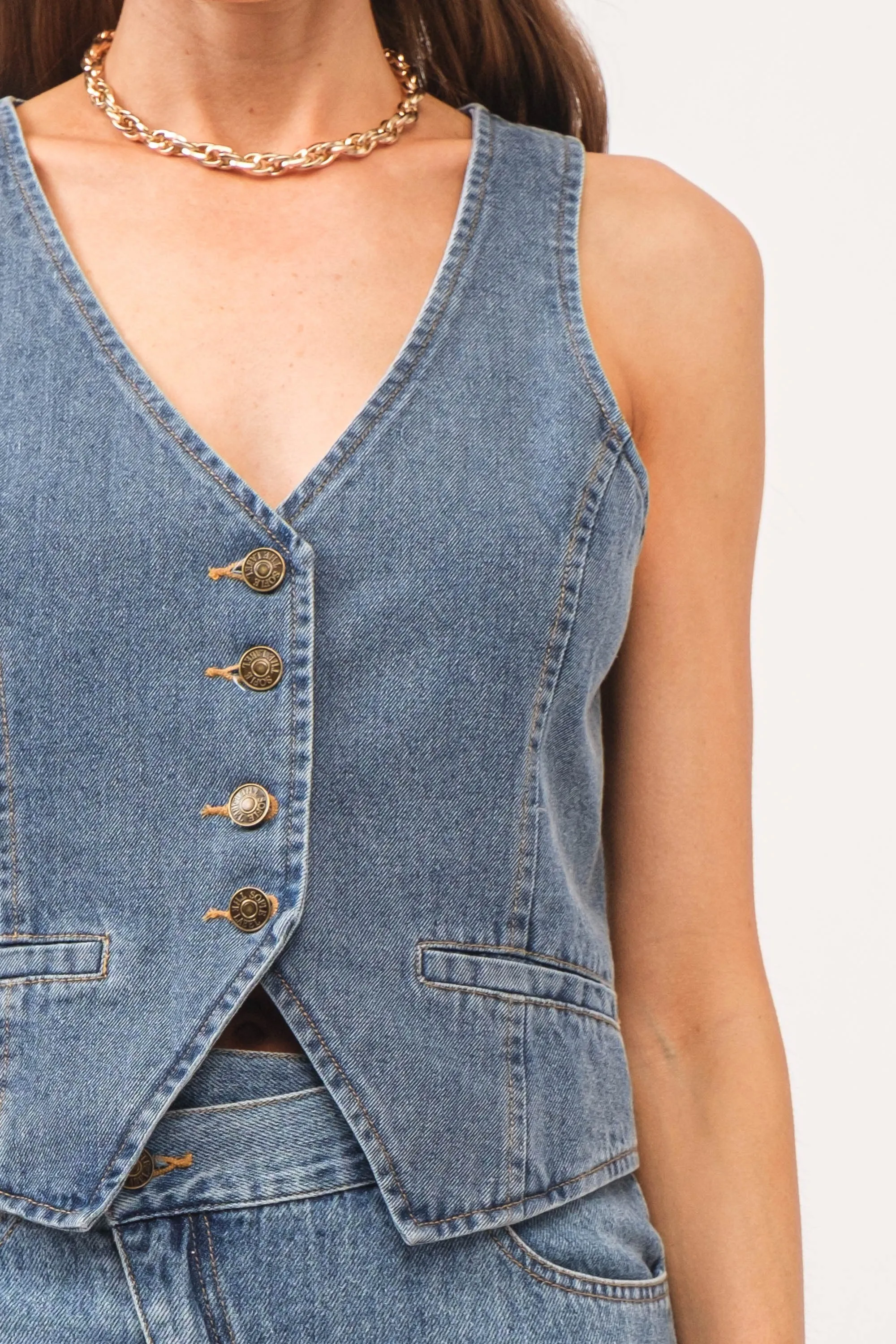 Winona Denim Vest - Blue